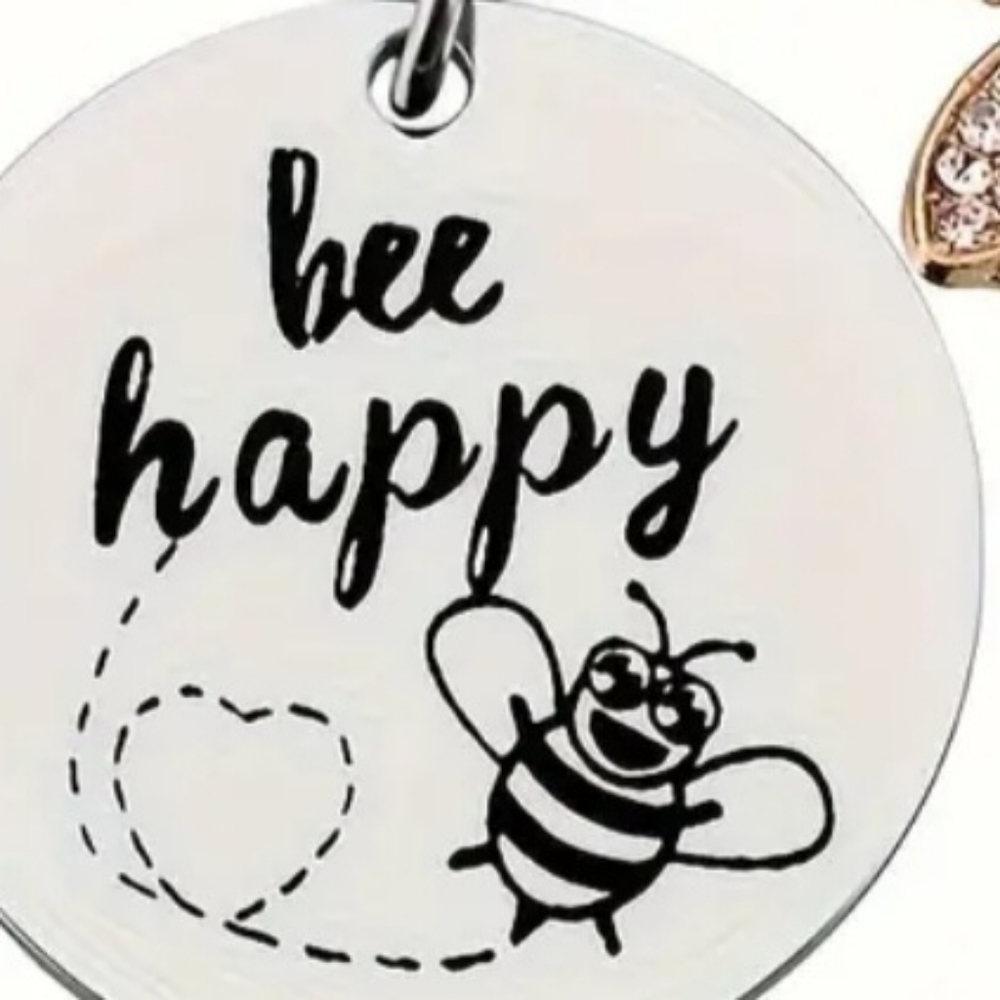 Happy Bee Vibes Keychain – Spread Positivity Everywhere - Picture 3 of 3